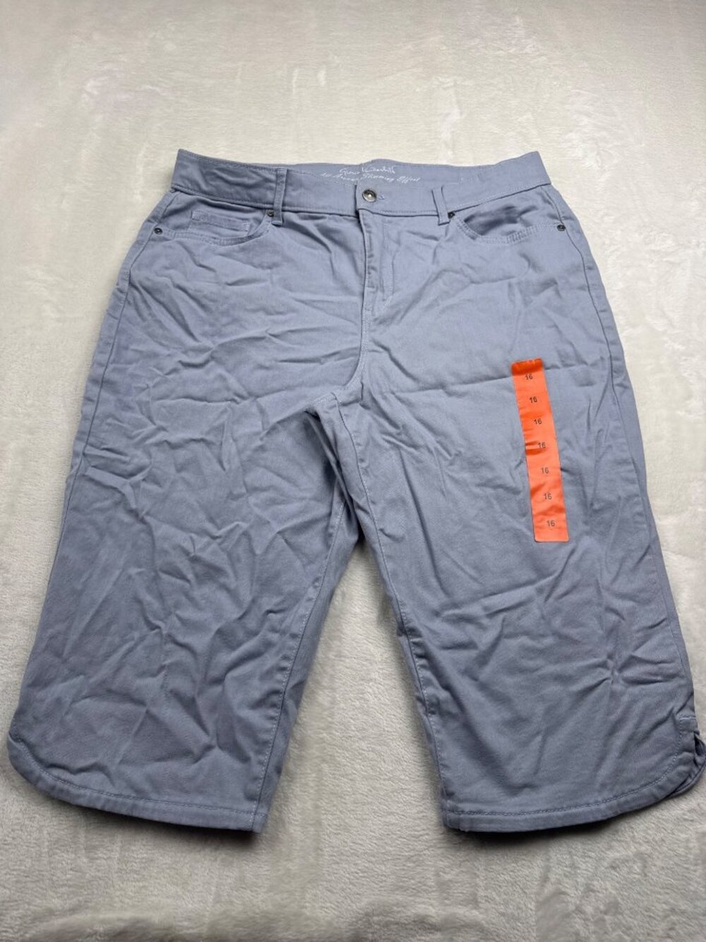 Gloria Vanderbilt Womens Size 16 Skimmer Shorts Light Blue All-Around Slimming